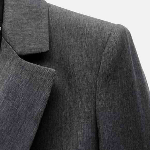 ZARA WOMEN’S FITTED SHOULDER PAD BLAZER - Picture 6 of 7